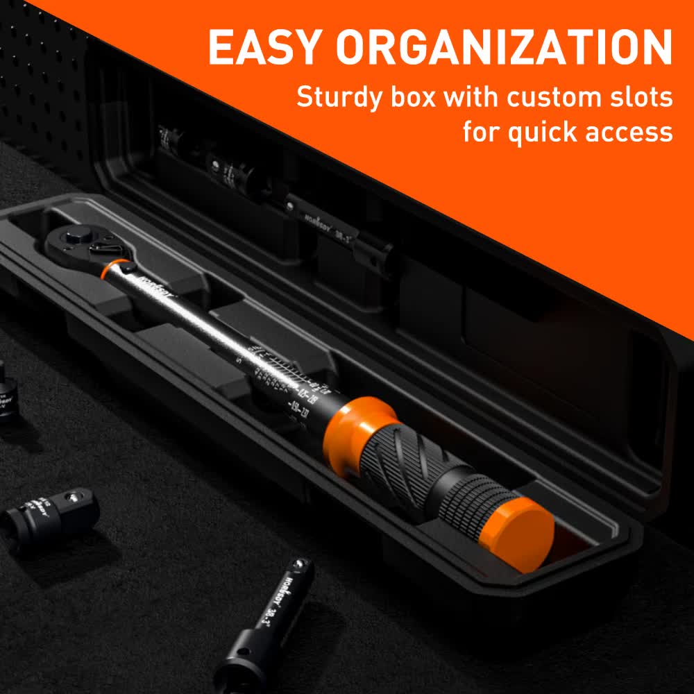 4Pc 3/8" Drive Click Torque Wrench Ratchet Socket Adaptor Extension WorkShop