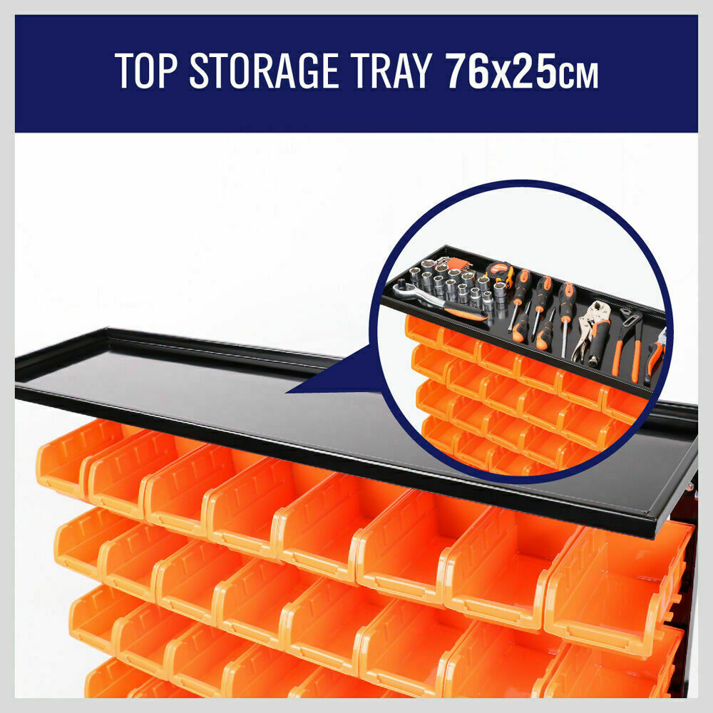 50-Piece Bin Wall Mounted Parts and Tool Storage Rack Organizer Rack for Workshop Tools