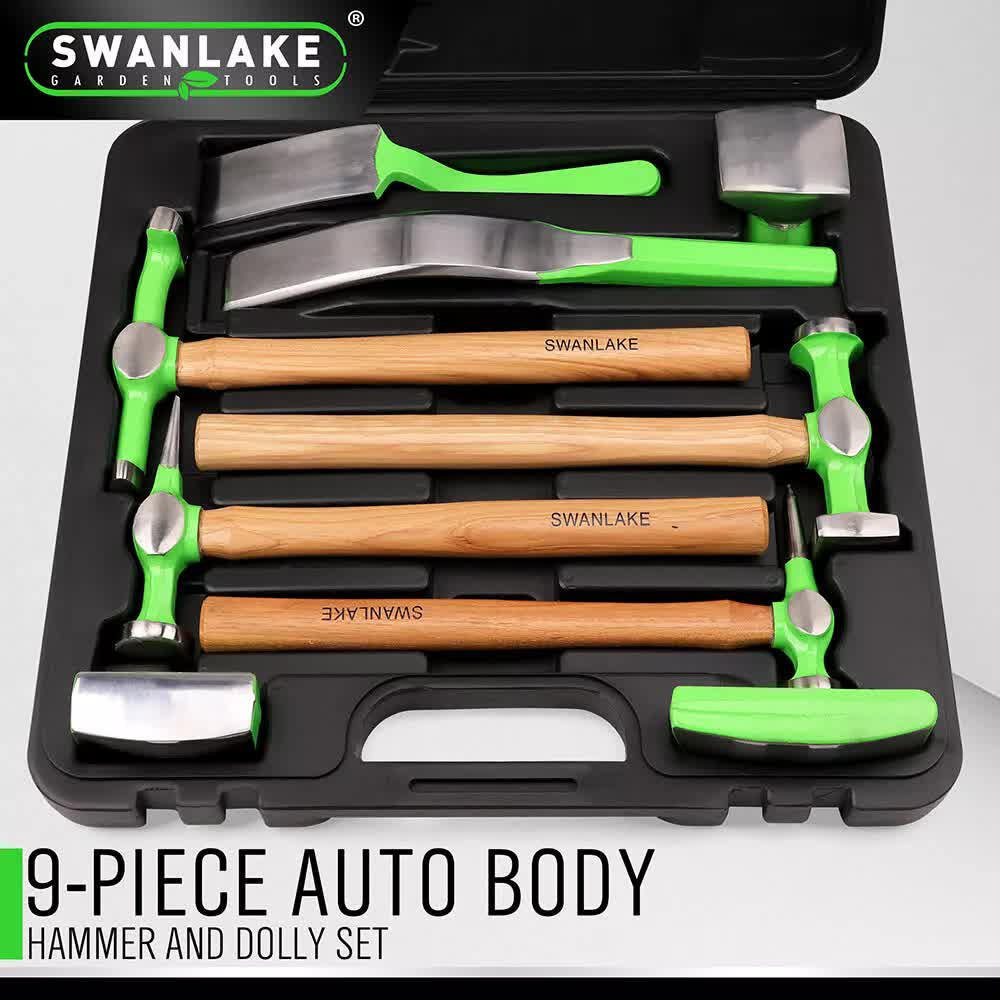 9-Piece Auto Body Hammer Dolly Set Car Body Dent Repair Tool Case