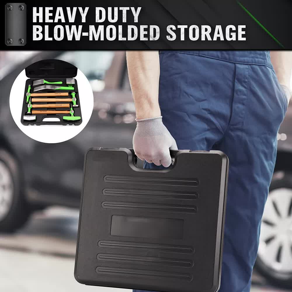 9-Piece Auto Body Hammer Dolly Set Car Body Dent Repair Tool Case