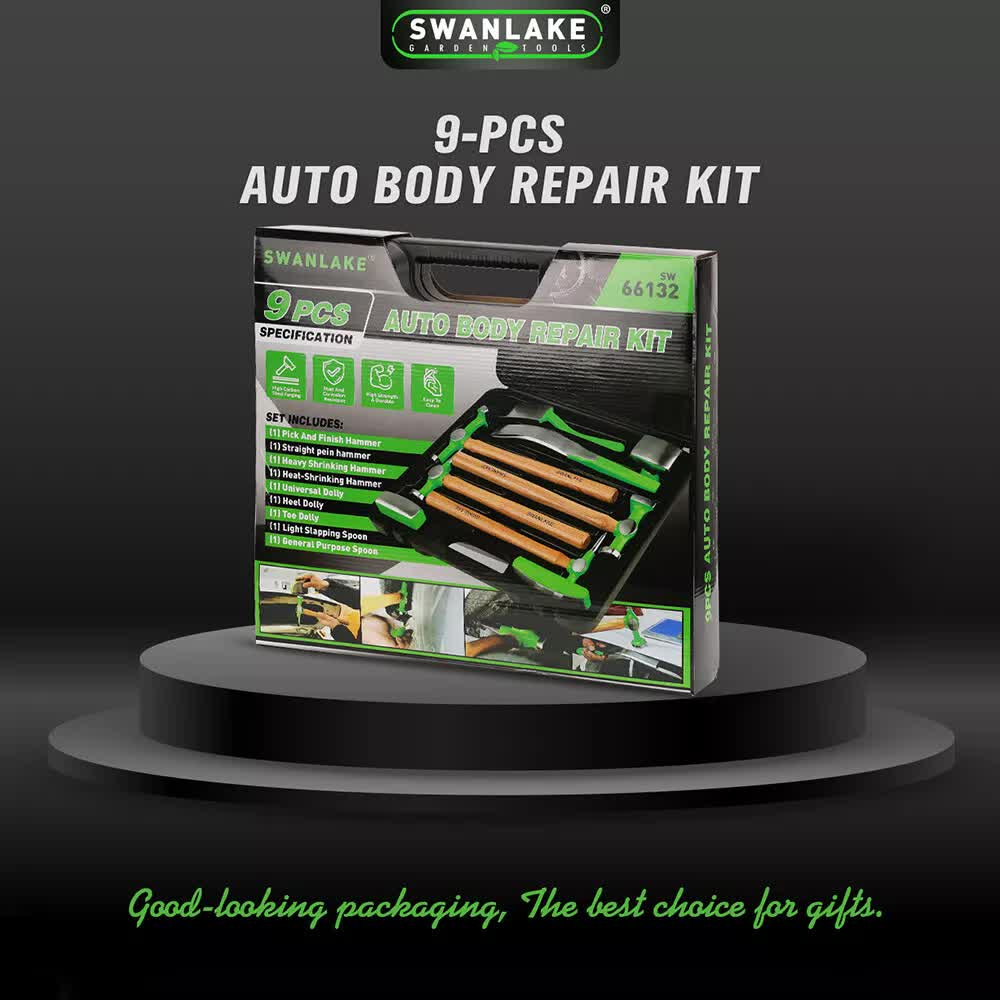9-Piece Auto Body Hammer Dolly Set Car Body Dent Repair Tool Case