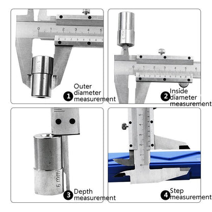 Precision Carbon Steel Vernier Caliper - 0-150mm - 4-in-1 Measuring Tool