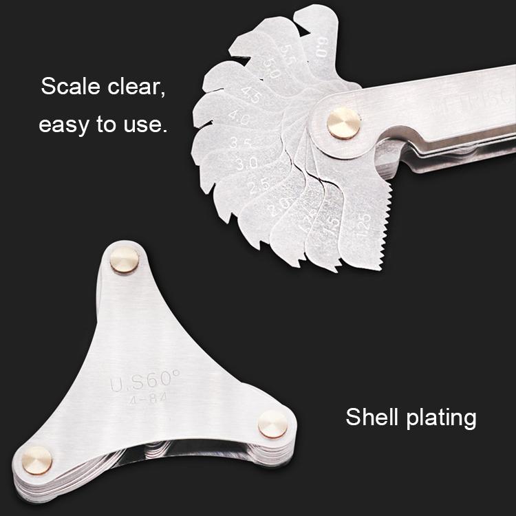 Stainless Steel Thread Gauge - 52 Pcs Metric & British 60 / 55 Degrees