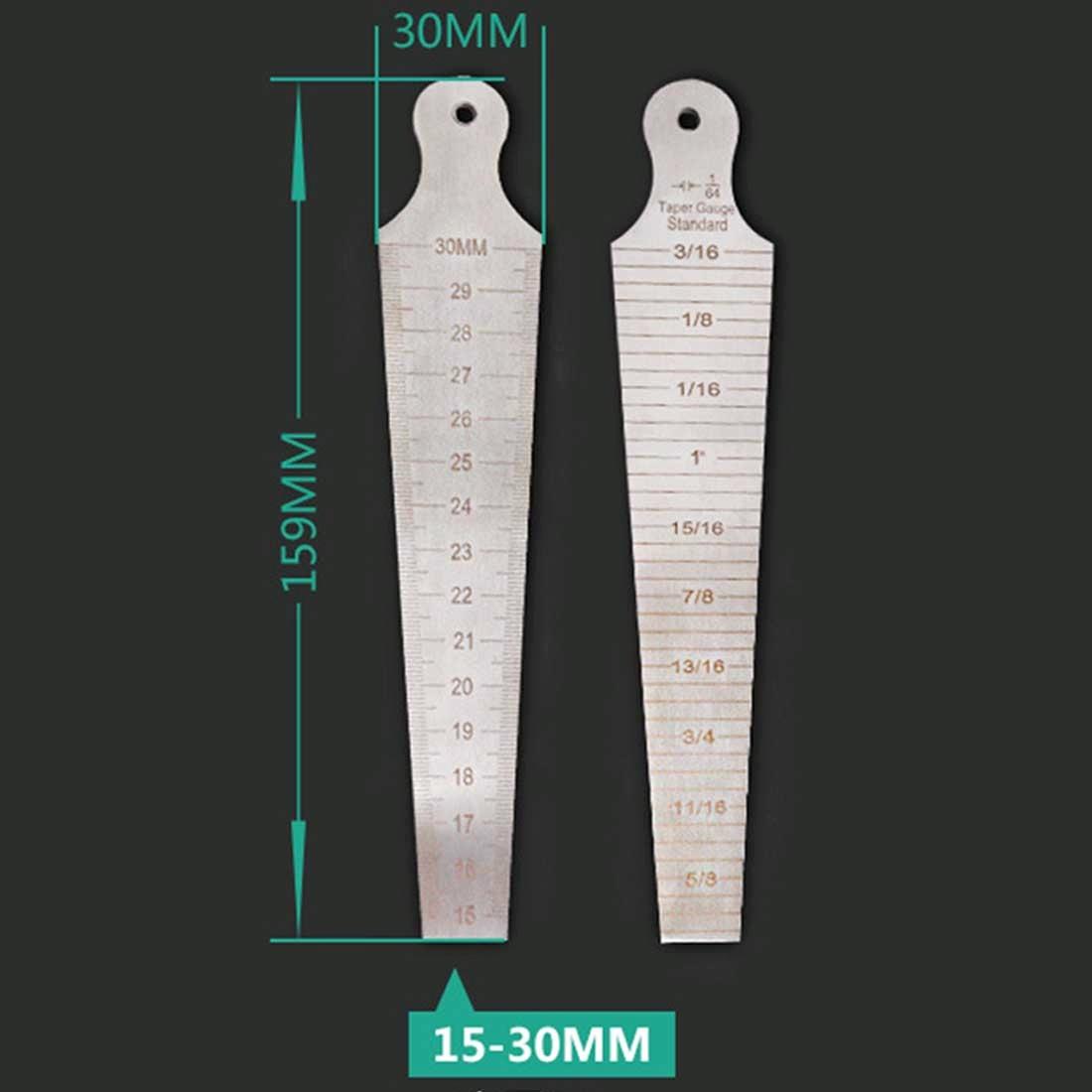 Stainless Steel Taper Gauge for Measuring Wedge Gaps 15-30mm
