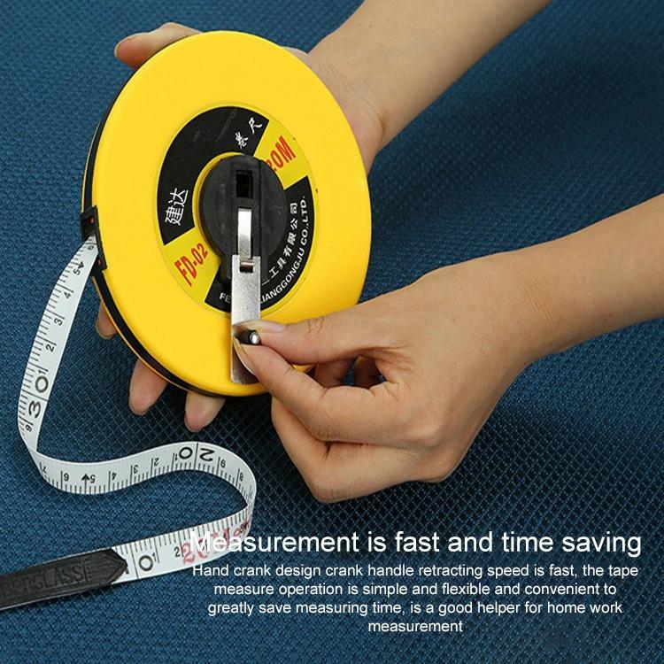 Hand-operated Soft Ruler for Construction Site Measurement - Fiber Leather Tape Measure - 50M