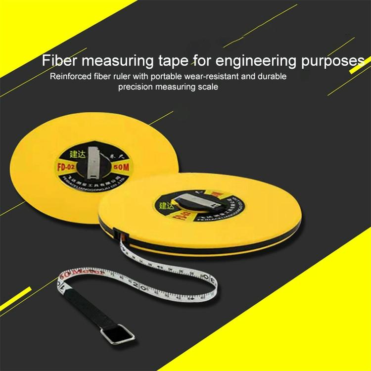 Hand-operated Soft Ruler for Construction Site Measurement - Fiber Leather Tape Measure - 50M