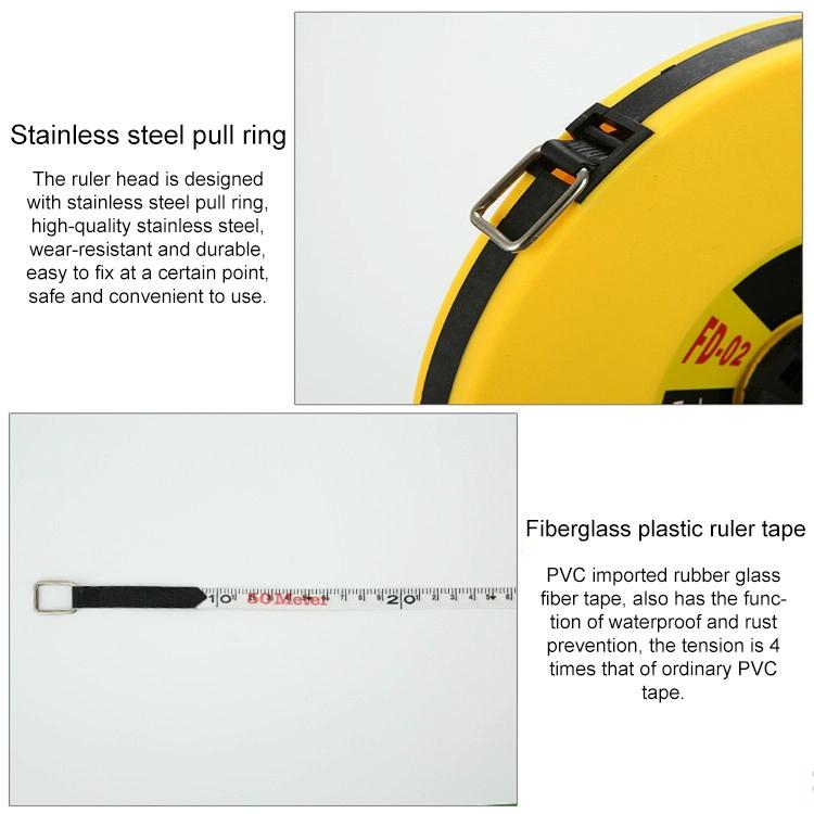Hand-operated Soft Ruler for Construction Site Measurement - Fiber Leather Tape Measure - 50M