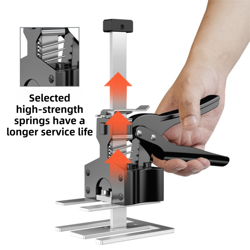Two-Piece Heavy-Duty Metal Tile Lifter (29cm Max Lift)- Dual-Rod Precision Height Regulator for Large Tiles and Slabs