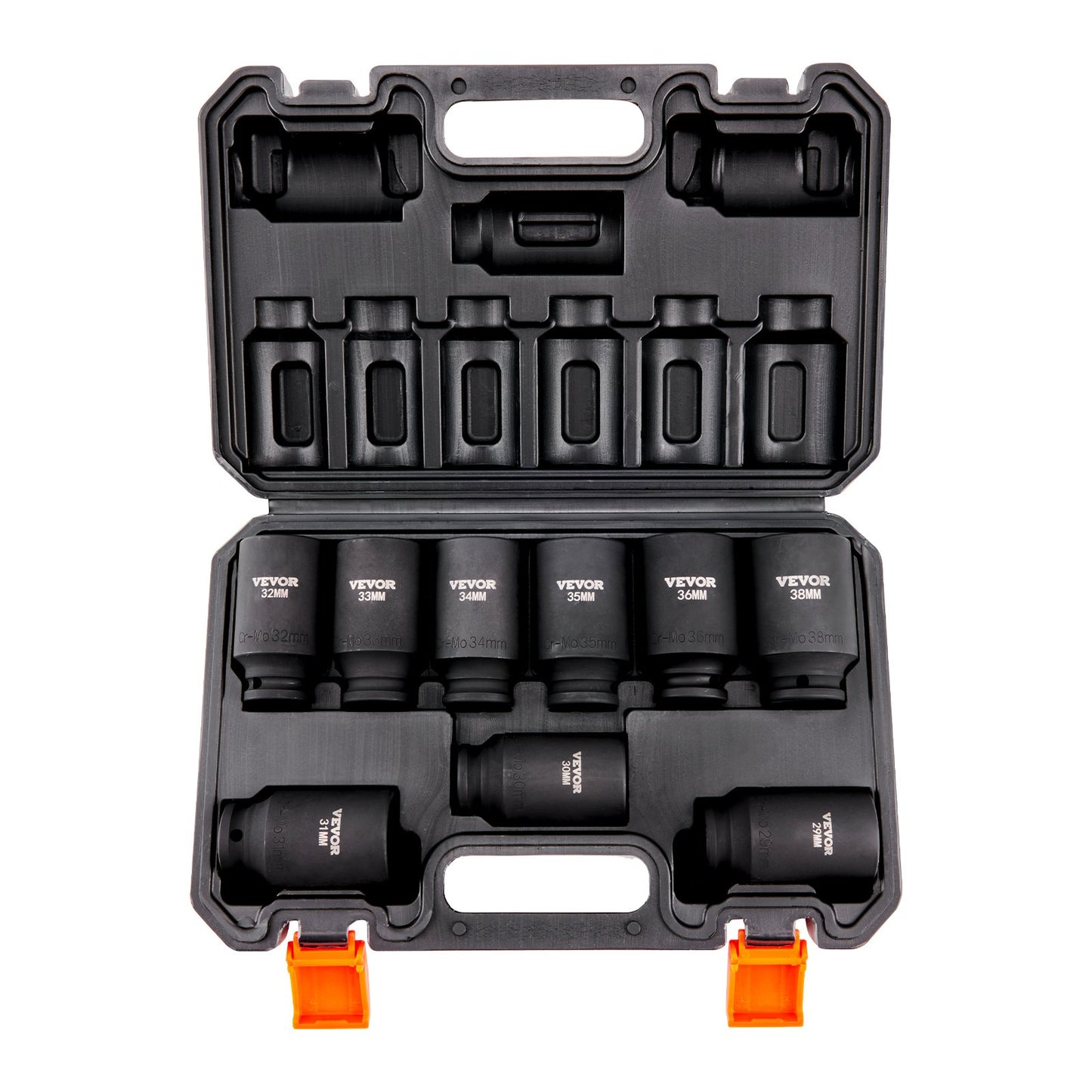 VEVOR Impact Sockets Set 9pcs 6-Point 1/2in Metric Drive Bit Ratchet Tool Kit