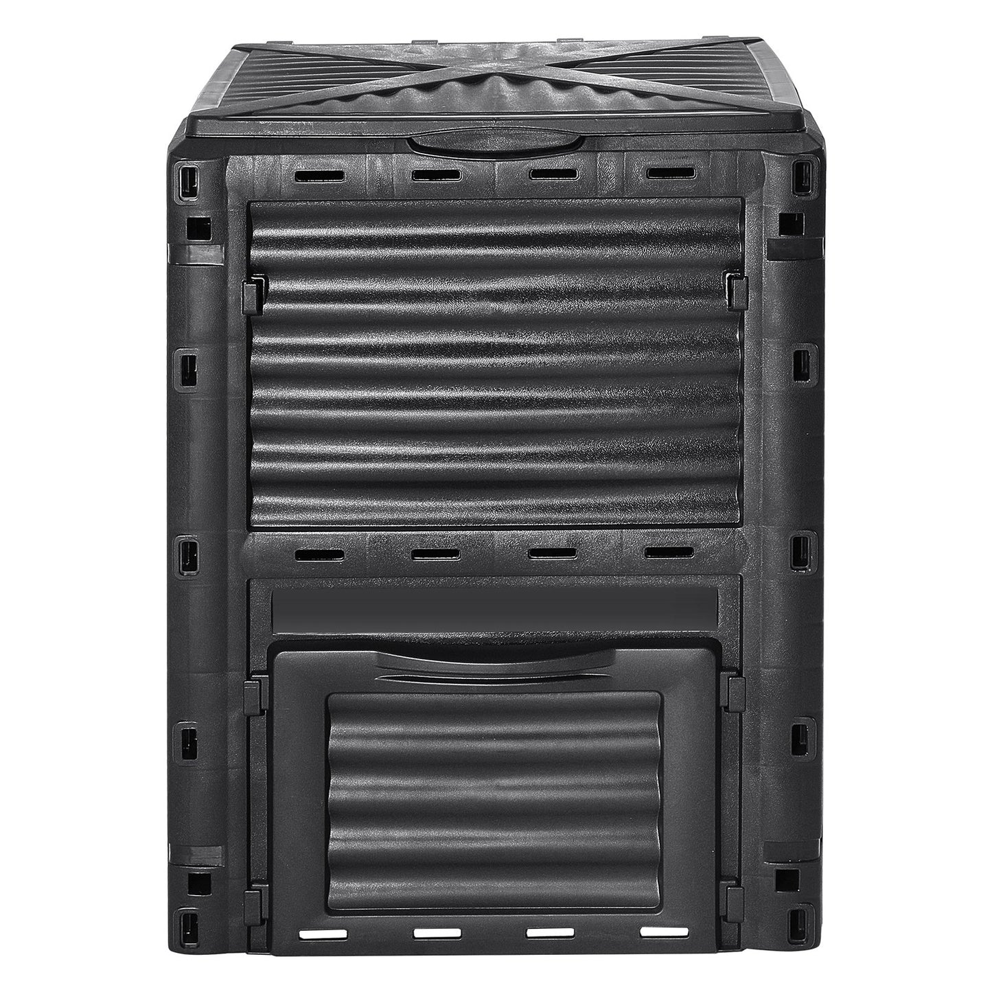VEVOR Garden Compost Bin 300 L, BPA Free Composter, Large Capacity Outdoor Composting Bin with Top Lid and Bottom Door, Easy Assembling, Lightweight, Fast Creation of Fertile Soil