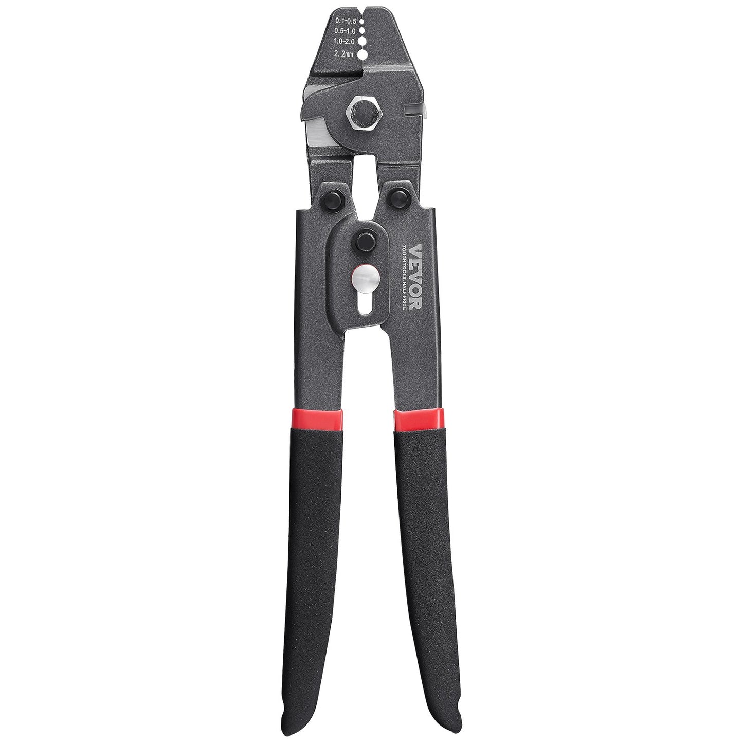 VEVOR Crimping Tool, Up To 2.2mm Wire Rope Crimping Tool, Crimping Loop Sleeve Kit with a Cable Cutter and 160pcs Aluminum Buckles, Teflon Coating Anti-Rust Fishing Crimping Tool