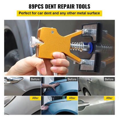 VEVOR Paintless Dent Removal Rods Stainless Steel Rod Tool Kit 89pcs Dent Repair