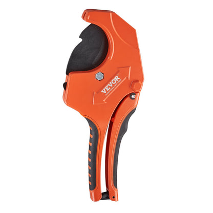 VEVOR PVC Pipe Cutter, 0-2-1/2" O.D. Ratcheting PVC Pipe Cutter, Heavy Duty Tube Cutting Tool with Spare SK5 Blade for PVC, CPVC, PP-R, PEX, PE, Rubber Hoses