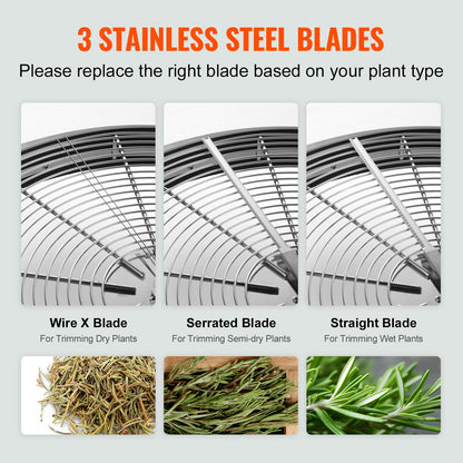 VEVOR Leaf Bowl Trimmer 16'' Manual Bud Trimmer with Stainless-Steel Blades