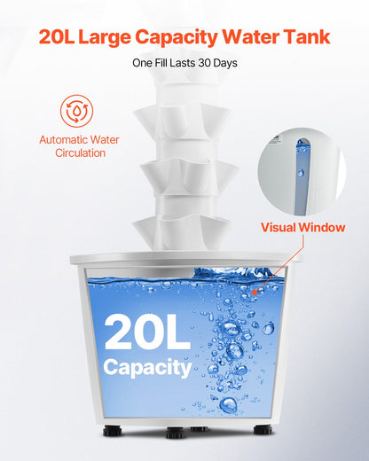 VEVOR Hydroponic Growing System with Grow Light 30 Pods Hydroponic Tower Garden
