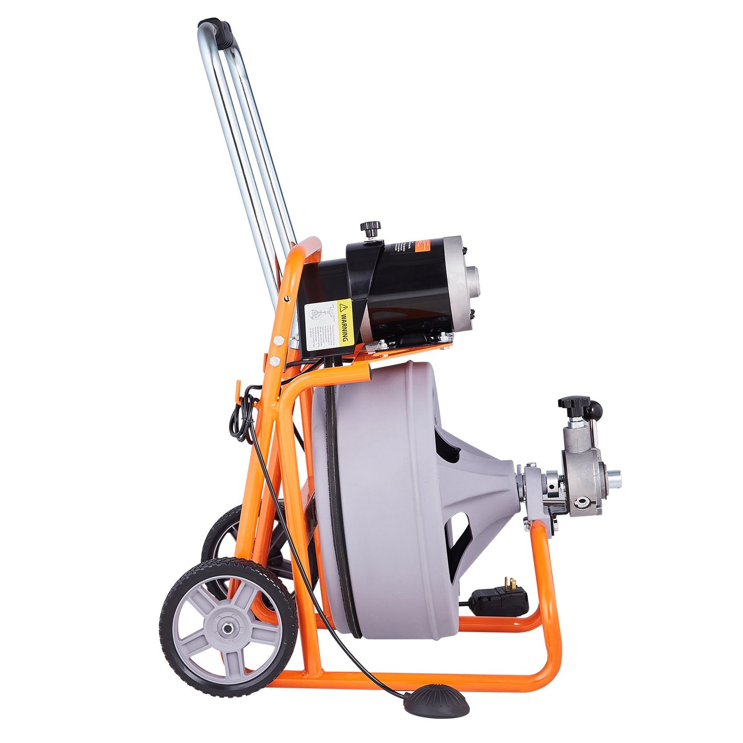 VEVOR Drain Cleaner Machine 75FT x 1/2 Inch Auto Feed with Wheels & 8 Cutters